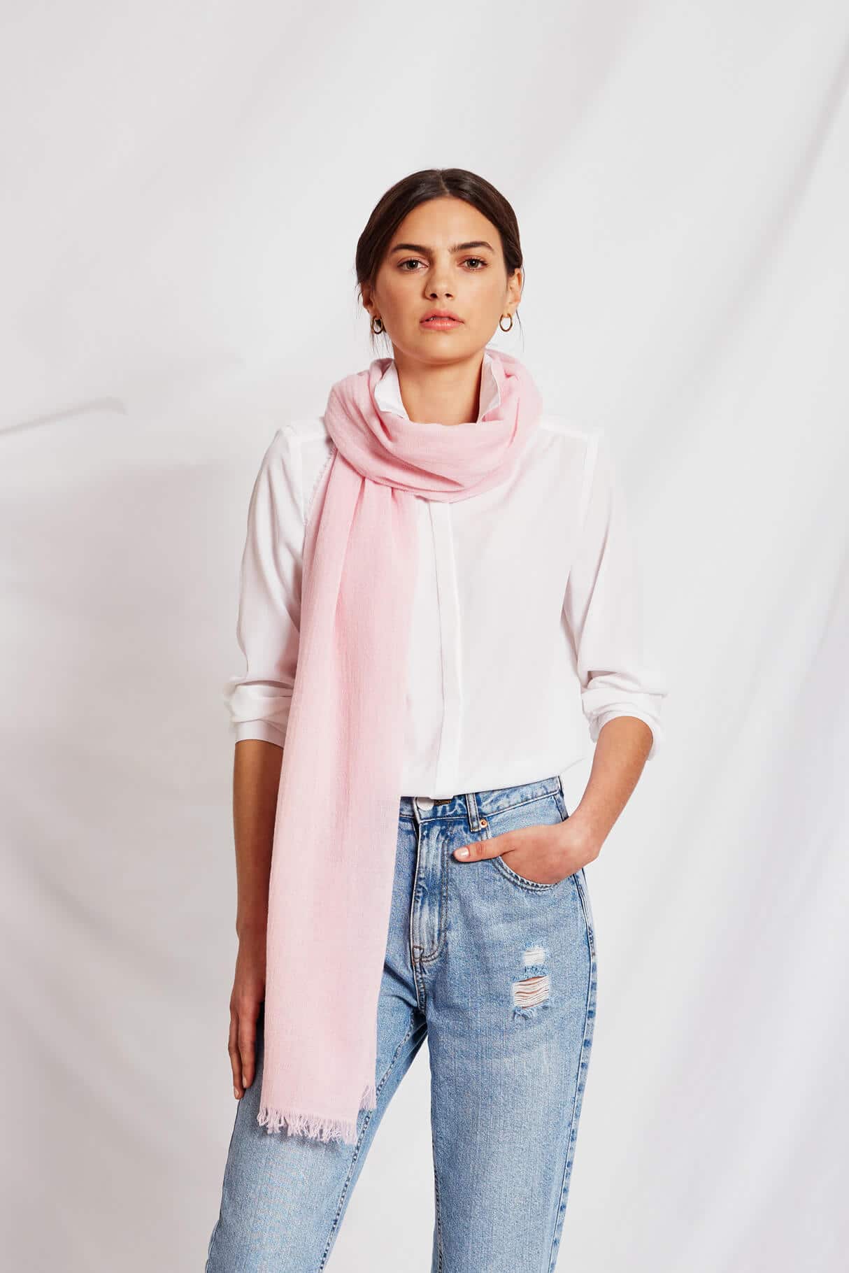 Cashmere scarf pink