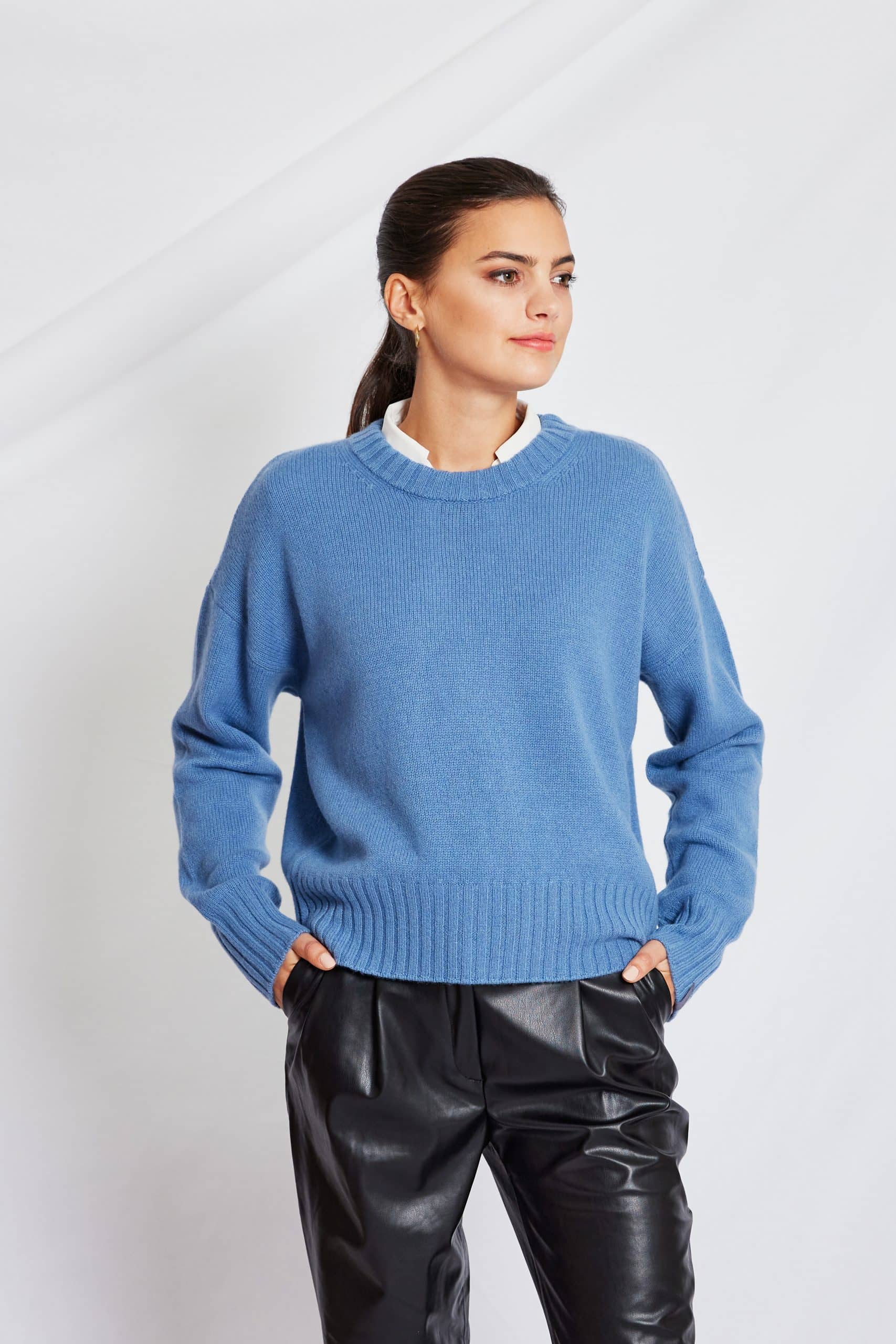 cashmere denim blue sweater